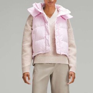 Lululemon Wunder Puff Cropped Vest With Hood in Meadowsweet Pink Size 6